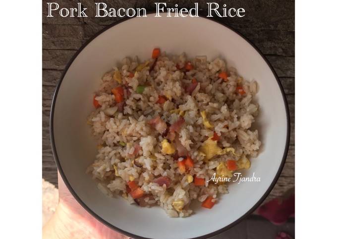 Bagaimana Membuat Pork bacon fried rice (nasi goreng ham babi), Lezat