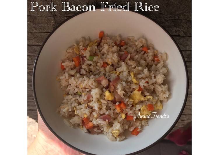 Proses Membuat Pork bacon fried rice (nasi goreng ham babi), Bisa Manjain Lidah