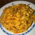 Tallarines con verduras y pollo