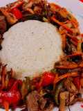 Torre de arroz con Corona de vegetales