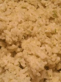 A picture of Cream & Green Chile Rice.