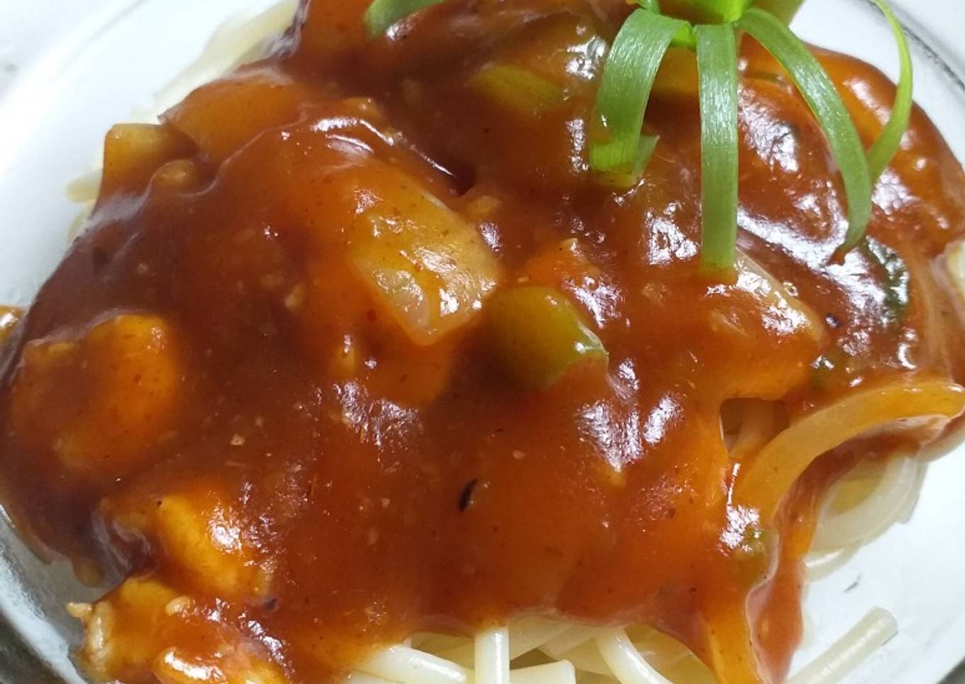 Spaghetti udang barbeque