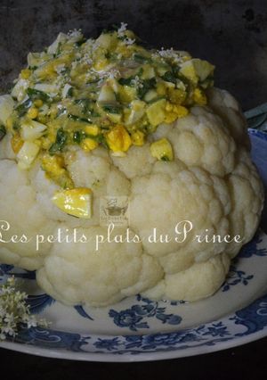 Une photo de Salade de chou fleur mimosa à la vinaigrette au sureau