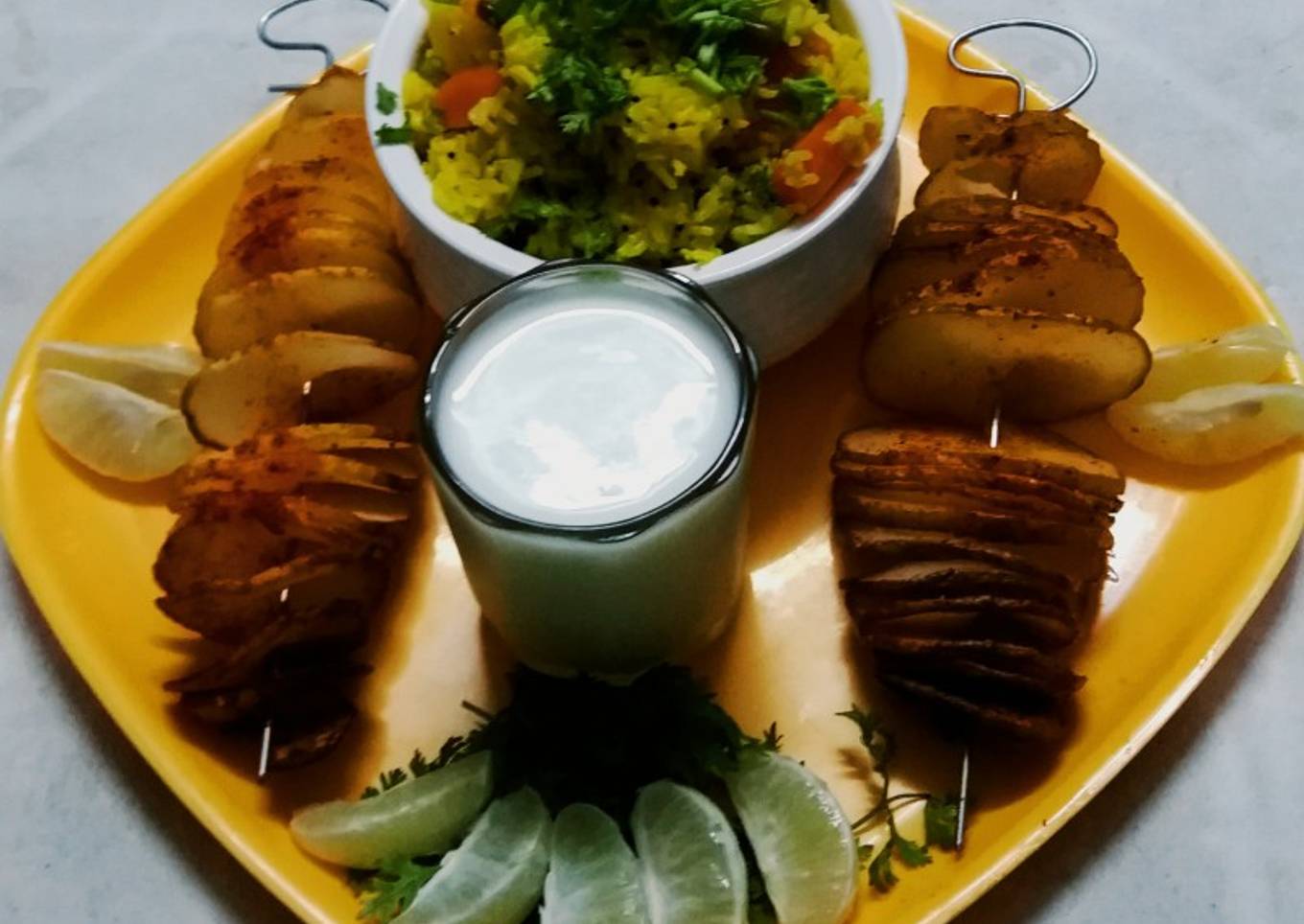 Sahi Soya chunks and vegetable biryani