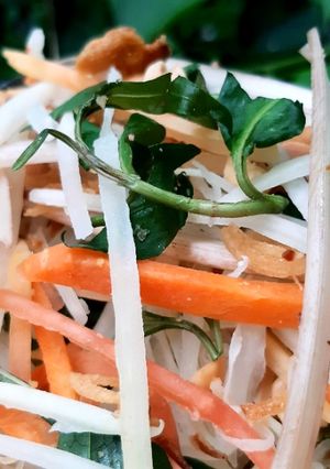 Hình của món Nộm đu đủ chay.