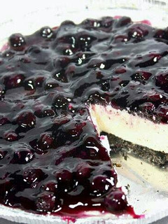 A picture of No bake Blueberry Cheesecake.
