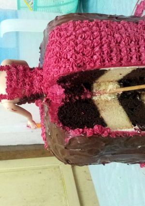 A picture of Barbie Cake (Eggless Chocolate Cake).