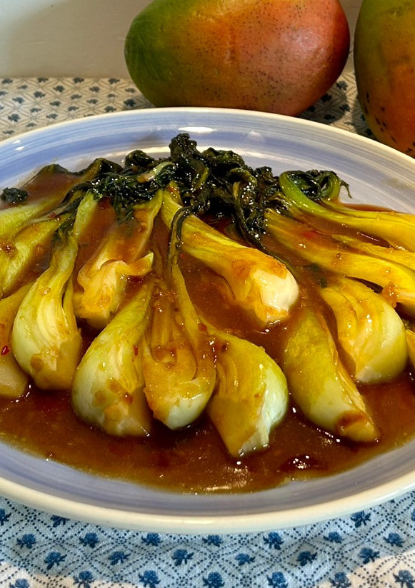 Una foto de Pak choi salteadas con salsa de ostras