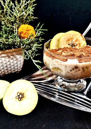 عکسی از دستور دسر سیب و ماست رژیمی