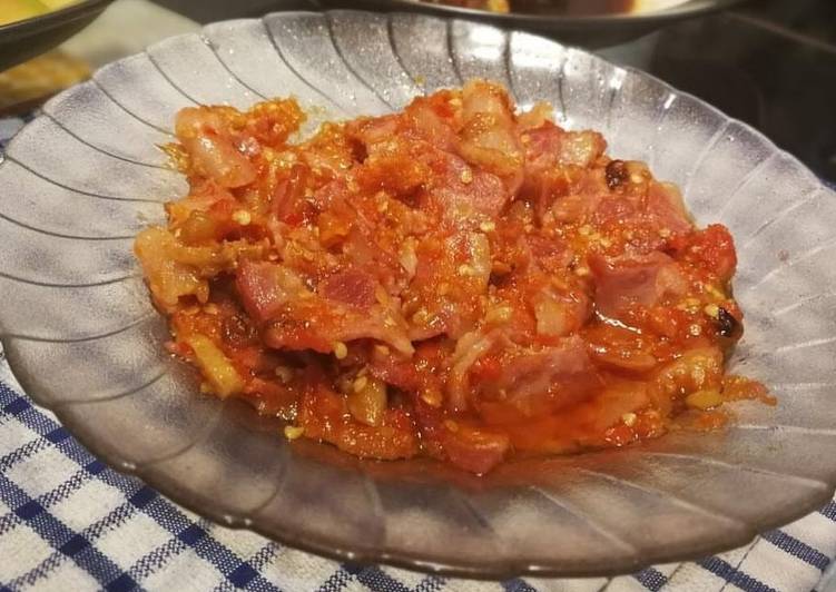 Bagaimana Menyiapkan Ham bacon Rica(non Halal), Lezat