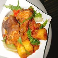Plantain Porridge with Goat meat A picture of Plantain Porridge with Goat meat.