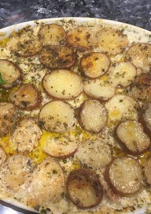 Una foto de Papas gratinadas