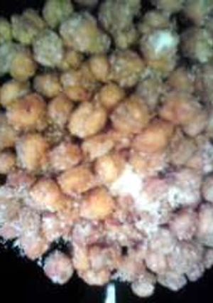 A picture of roasted Rosemary chickpeas with parmesan.