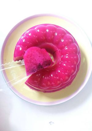 Foto resep Puding buah naga merah simpel
