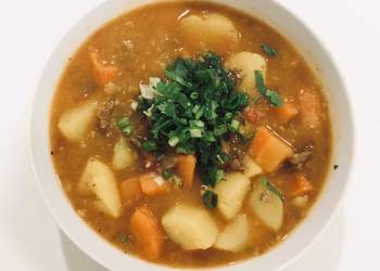Fresh, Making Recipe Beef and Potato Stew Home Style Fresh, Making Recipe Beef and Potato Stew Home Style