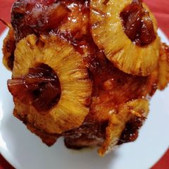 A picture of Spiced pineapple and rum ham.