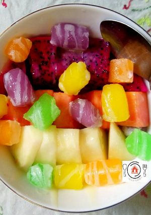 Foto resep Es Buah MeNaPa (Melon Naga Papaya) Kiko