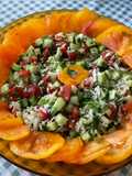 Salade de riz aux deux tomates, concombre et coriandre