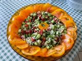 Salade de riz aux deux tomates, concombre et coriandre