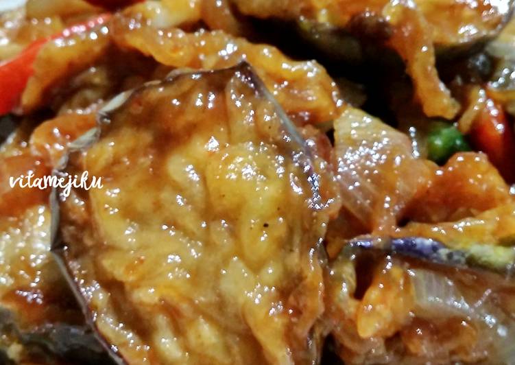 #5. Terong Saus Lada Hitam Pedas Manis #BikinRamadanBerkesan