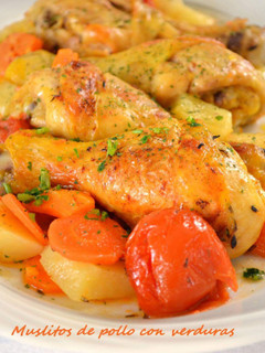 Foto principal de Muslitos de pollo con verduras. (Thermomix)
