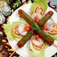 A picture of Veg Soya Seekh Kebabs.