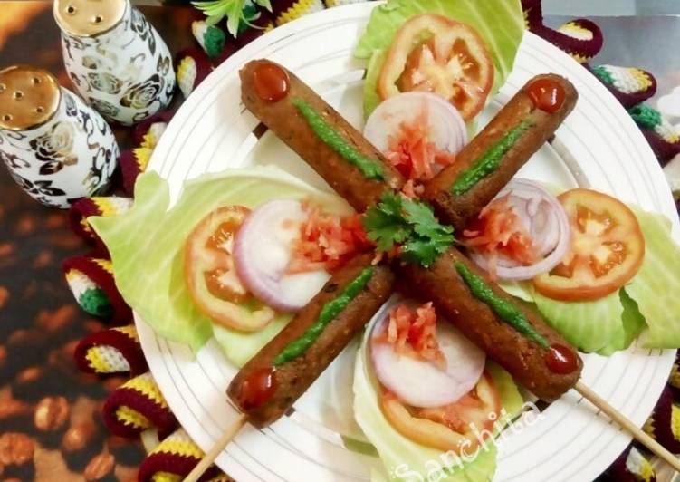 Veg Soya Seekh Kebabs