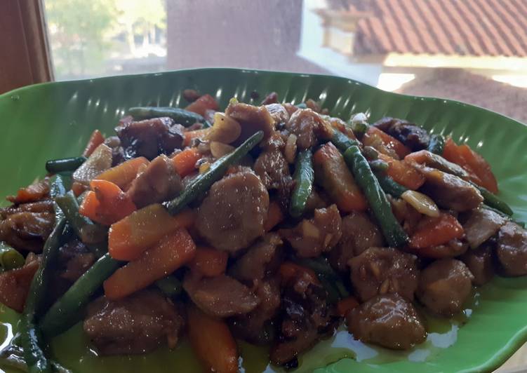 Resep 21. Oseng wortel, kacang panjang dan bakso Anti Gagal