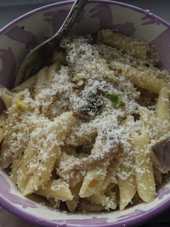 A picture of Mushroom pasta.