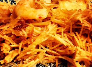 Foto principal de Rossejat de pescado y gambas con alioli de mortero casero