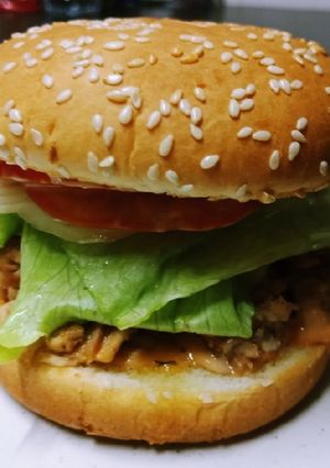 รูปของ แฮมเบอร์เกอร์ หมูฉีก Pulled Pork