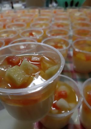 Foto resep Yellow Fruit Vanila Pudding