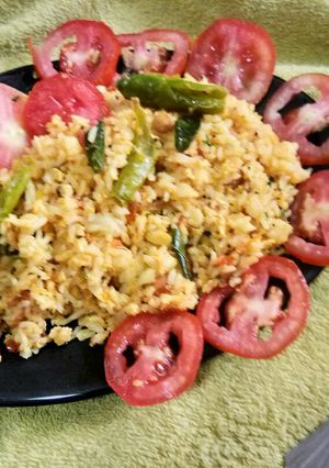 A picture of #Healthy junior...Desi egg fried rice.