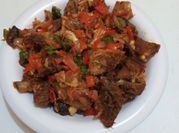 A picture of grilled goat
