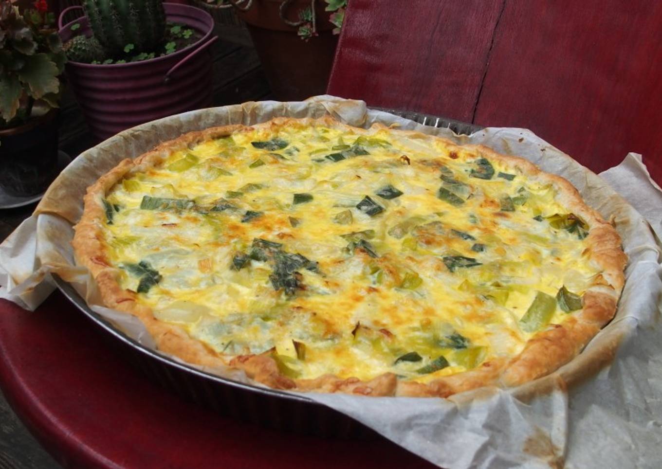 Tarte feuilletée aux poireaux