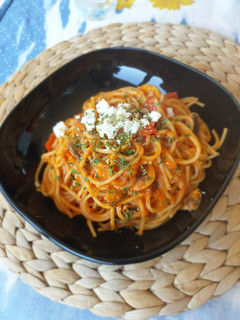 Una foto de Pasta con salsa ahumada