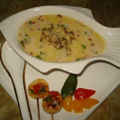 A picture of Red pumpkin soup.