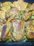 Pollo al horno con vegetales