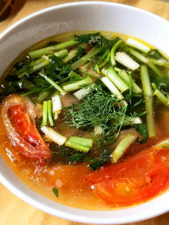 Hình của món Canh cá nấu rau cần nước.