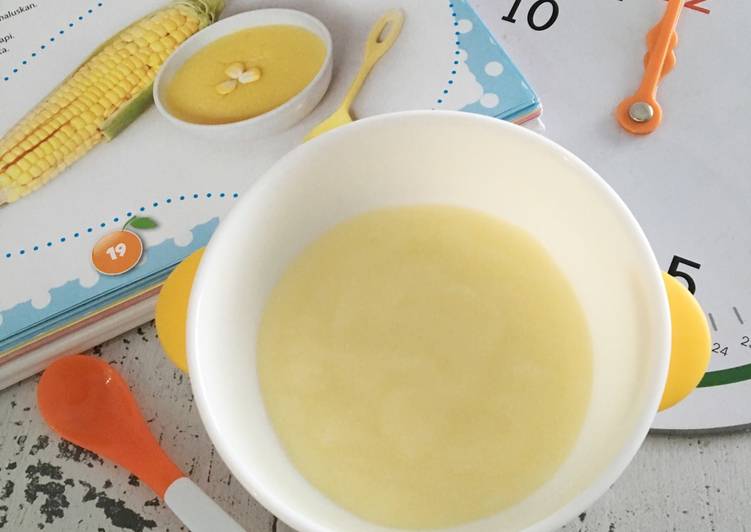 Resep: MPASI Zoe (6M+) : Bubur Jagung Susu yang Nikmat
