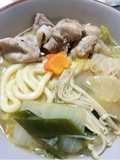 Hearty Miso Hot Pot with Pork, Chicken, and Udon