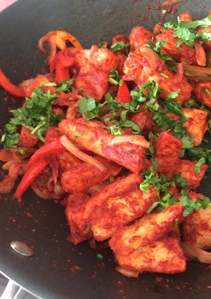 A picture of Tandoori Mogo (Casava)Stirfry.