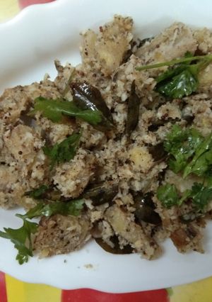 A picture of Microwave Raw Banana Pepper Curry.