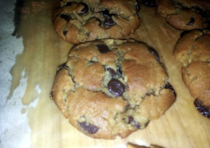 Recipe of Super Quick Peanut Choc Chip cookies