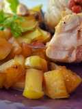 Muslos rellenos con papas doradas y manzanas aromatizadas con sidra a La Planchetta