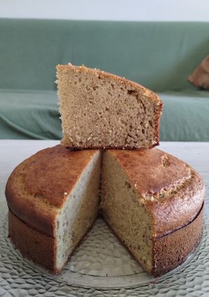 Una foto de Torta proteicas de harina de garbanzo y banana