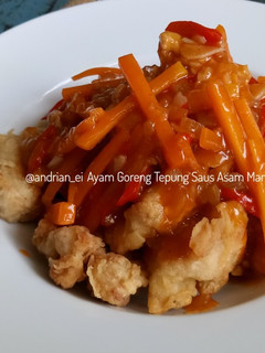 Foto resep Ayam Goreng Tepung Saus Asam Manis #rabubaru