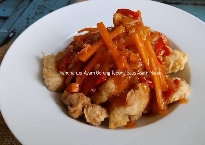 Resep Ayam Goreng Tepung Saus Asam Manis #rabubaru, Bikin Ngiler