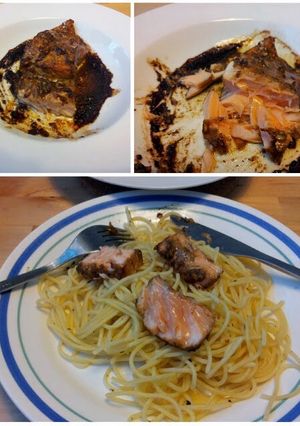 A picture of tasty baked salmon.