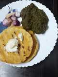 Saag with makkai ki roti